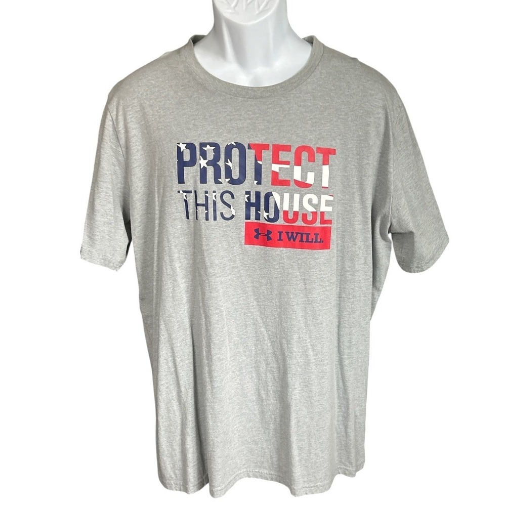 Under Armour Loose Fit Protect This House Gray Tshirt, XL, Athletic Casual USA